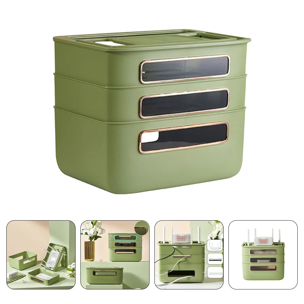 

Router Storage Box Hollowed Set-top Box Rack Cable Organizer Router Case