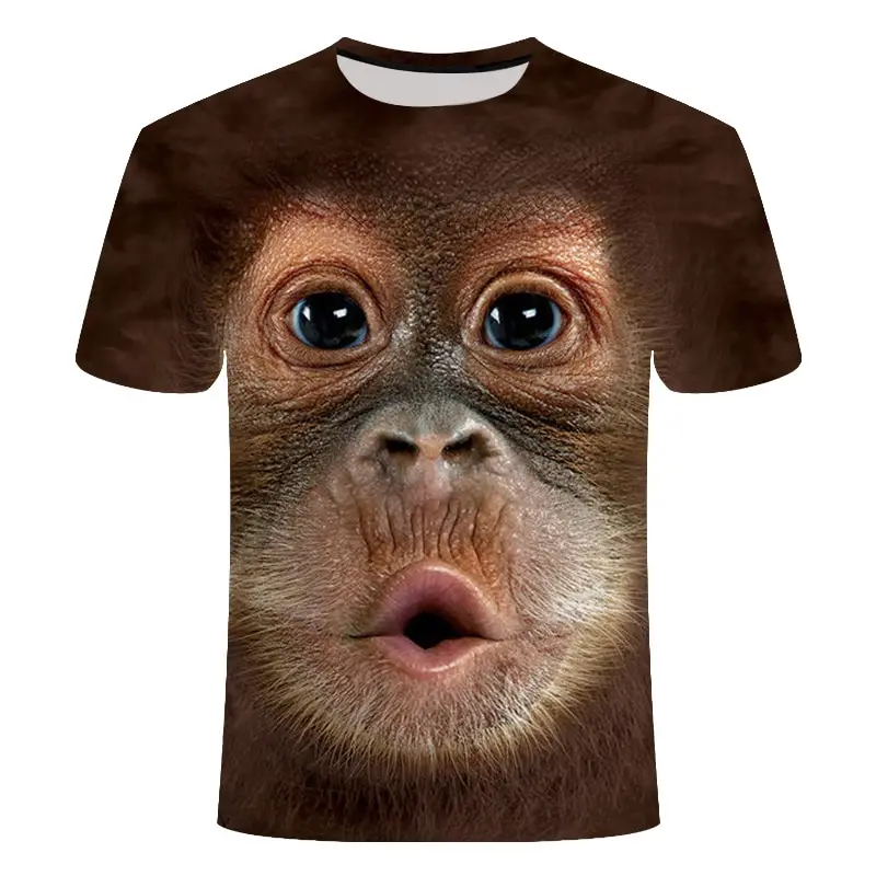 

2019 Summer 3D T-shirt Print Animal Monkey Gorilla Short Sleeve Funny Design Casual Top T-Shirt Men Large Size 6xl Free Shipping