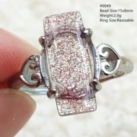 natural red super seven 7 black rutilated quartz ring adjustable size purple super 7 crystal 925 sterling silver aaaaaa