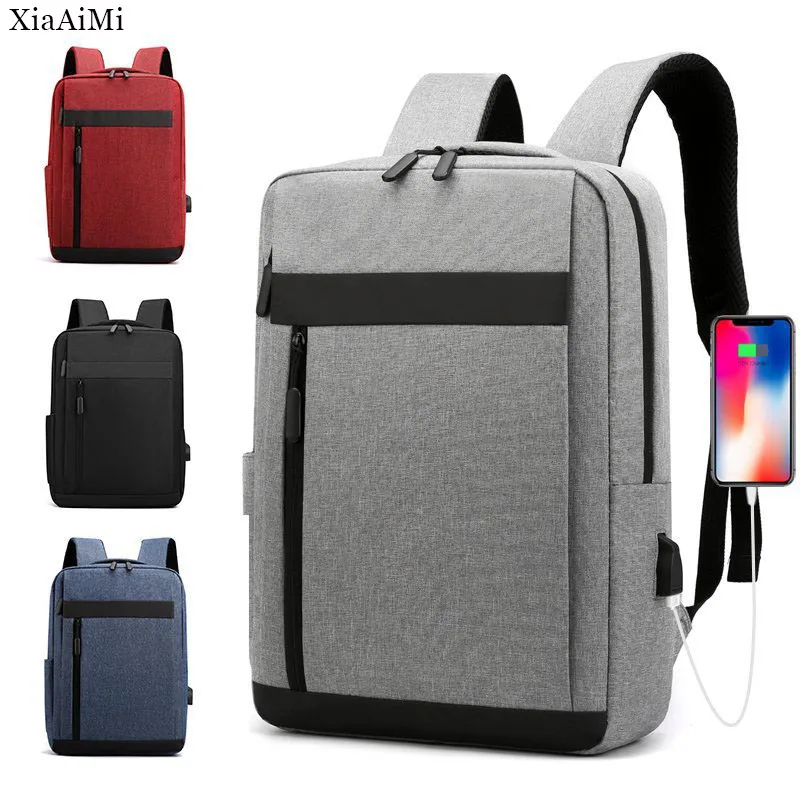Men'S Business Computer Backpack Travel Simple Solid Color Backpacks Affordable Unisex Nylon Fashion Male Backpack