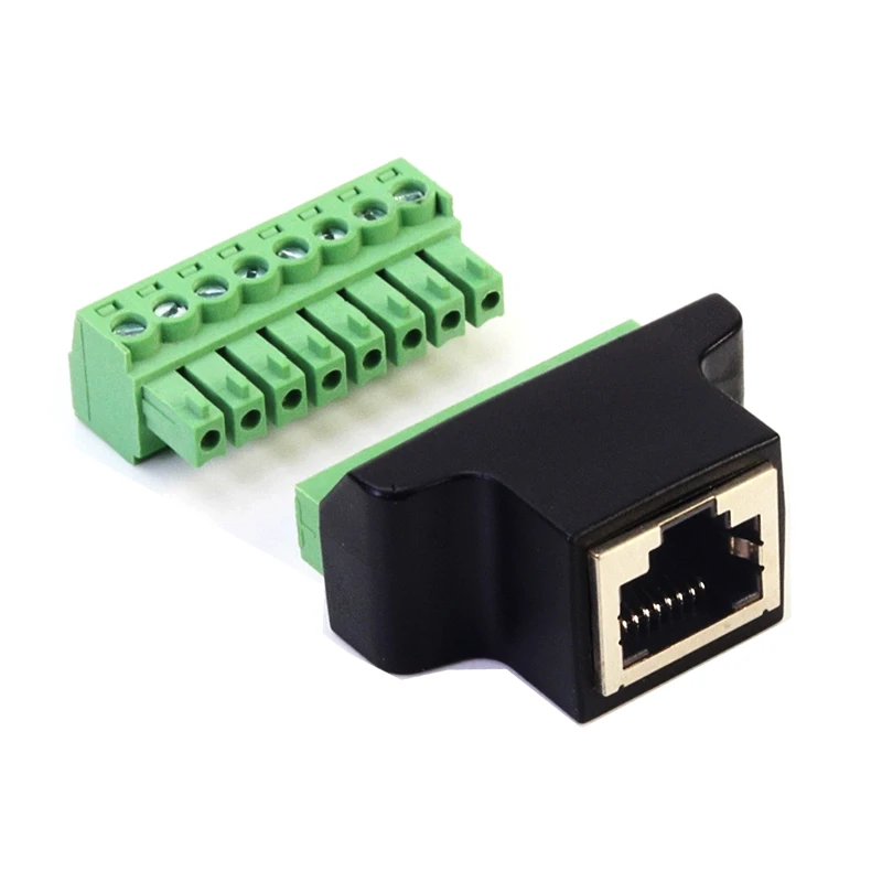 1 шт. разъем RJ45 8P8C штекер гнездовой на 8-контактный винтовой терминал без пайки