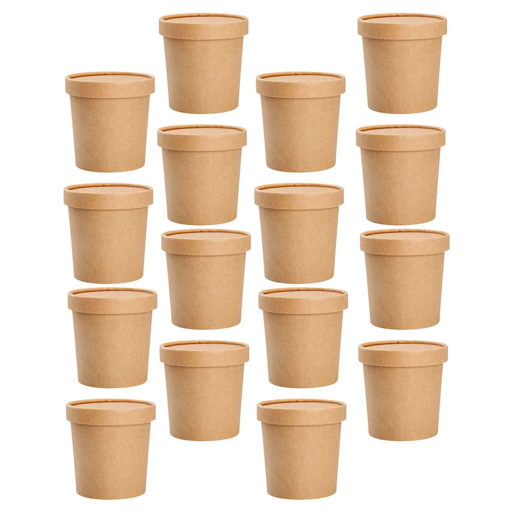 

50 Sets Practical Takeout Boxes Durable Boxes Portable Soup Containers