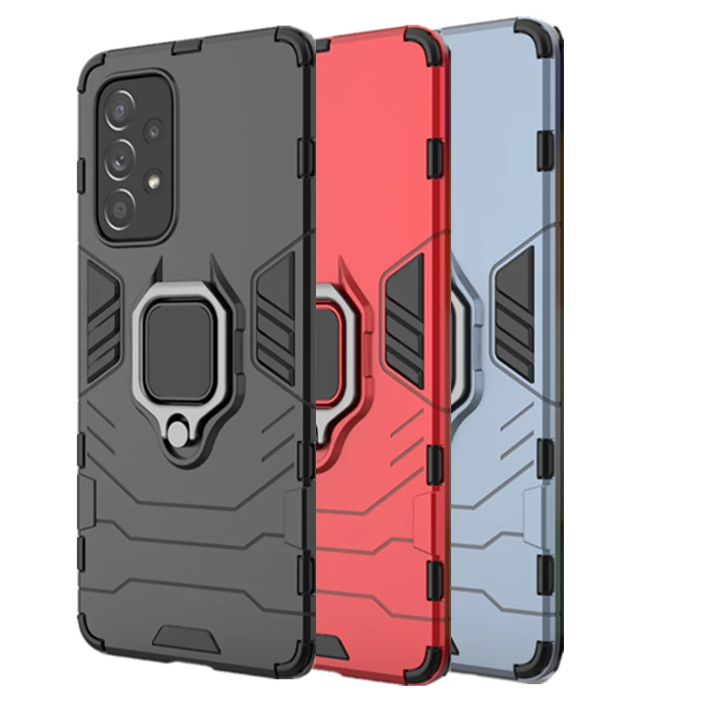 

Samsung A53 5G Shockproof Armor Case For Samsung A53 5G A73 A33 A32 A52S A72 A03 Core Ring Stand Cover for Galaxy S21 FE A13