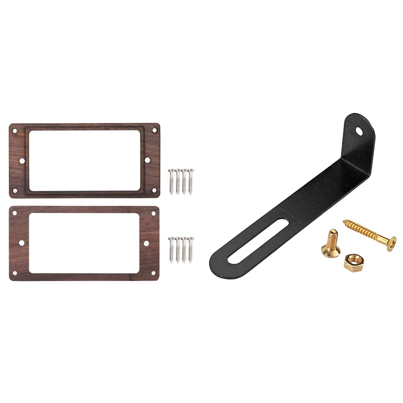 

1 Pcs Electric Guitar Support Parts Scratchplate Bracket With Nut Screws & 2Pcs Humbucker Guitar Pickup Frame Pickup