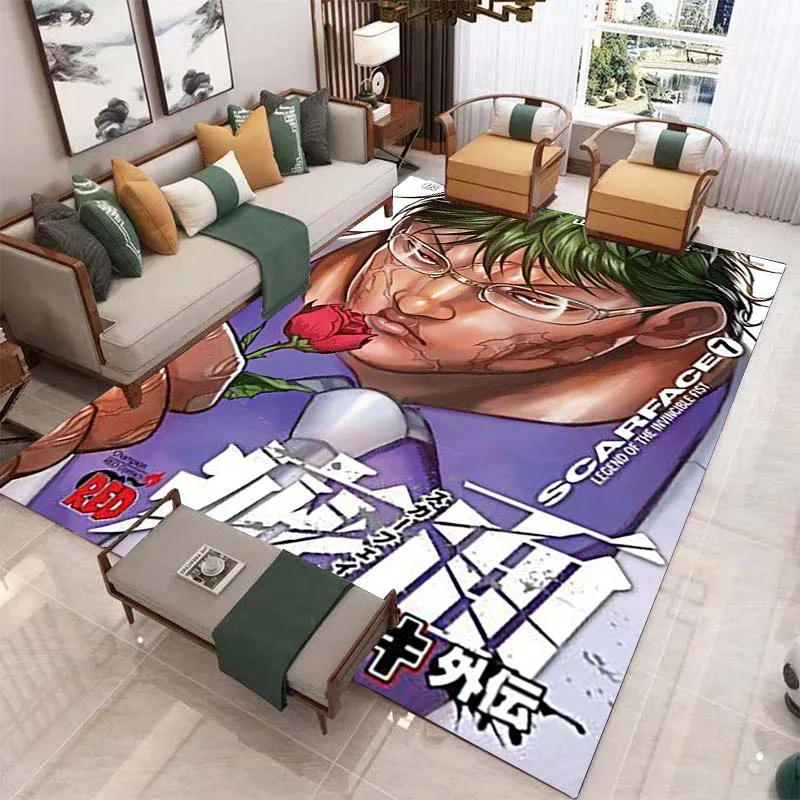 

Hanma Baki Kaoru Kayama Rugs Living Room Soft Bath Mats Room Decor Rugs Bedroom Door Mats Area Rugs for Extra Cushions