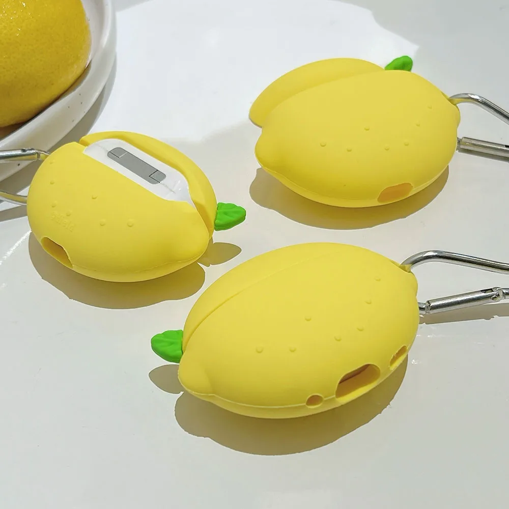Милый 3D желтый лимонный силиконовый чехол для наушников Apple Airpods 1 2 мультяшный Air
