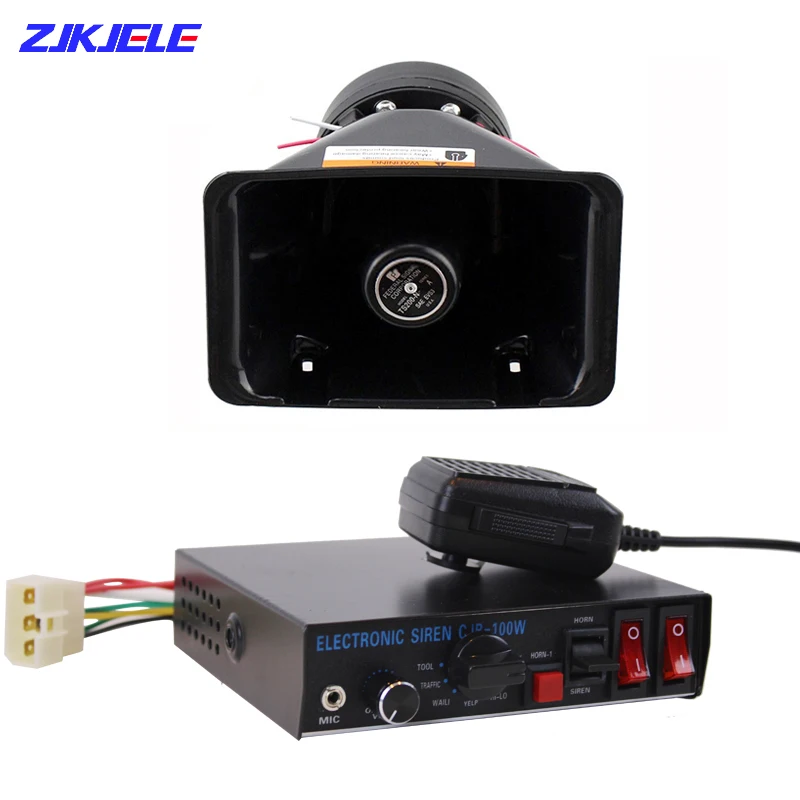 

12V/24V Car Police Siren Emergency Warning Ambulance Signal Handheld Microphone Loudspeaker Electric Horn for Car Fire Truck