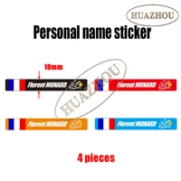 mountain bike customized name flag stickers for road bicycle vinyl cycling helmet frame top tube rider id decals free shipping