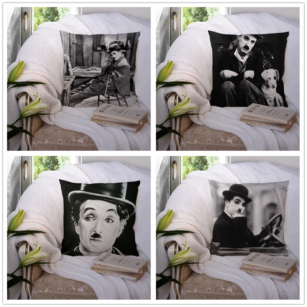 

Custom Charlie Chaplin Pillowcase Cushion Cover Home Decor Hotel Car Seat Backrest Sofa Pillow Case 220119-43-33