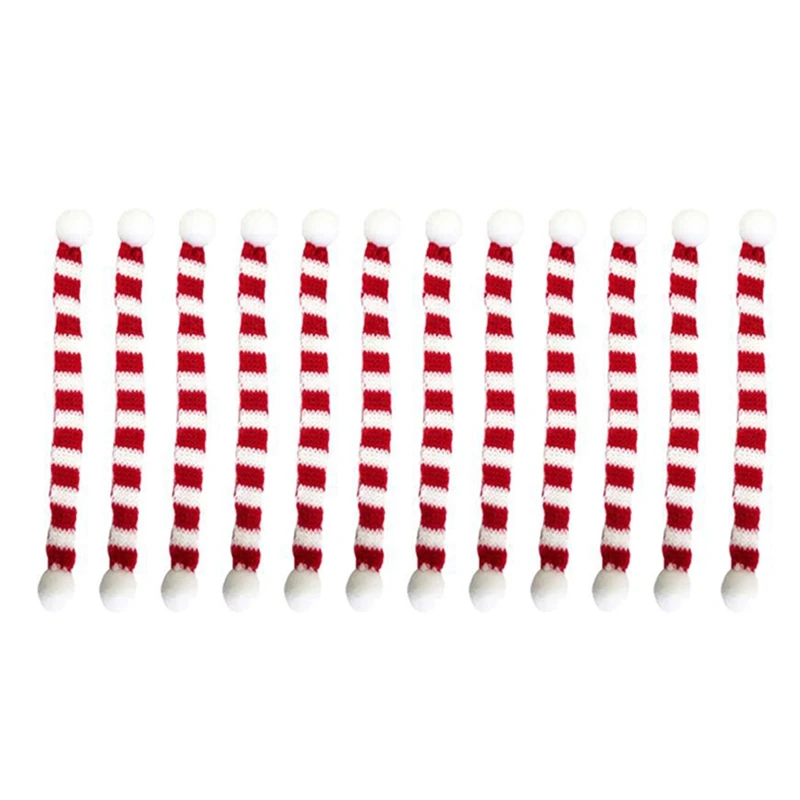 

12Pcs Red And White Christmas Scarf Xmas For MINI Scarf For MINI Xmas Hats For Christmas Decoration