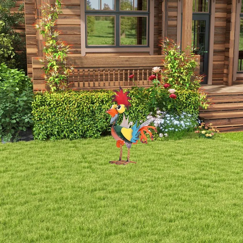 Уличная Металлическая Статуя петуха BMBY декоративная садовая статуя фигурка