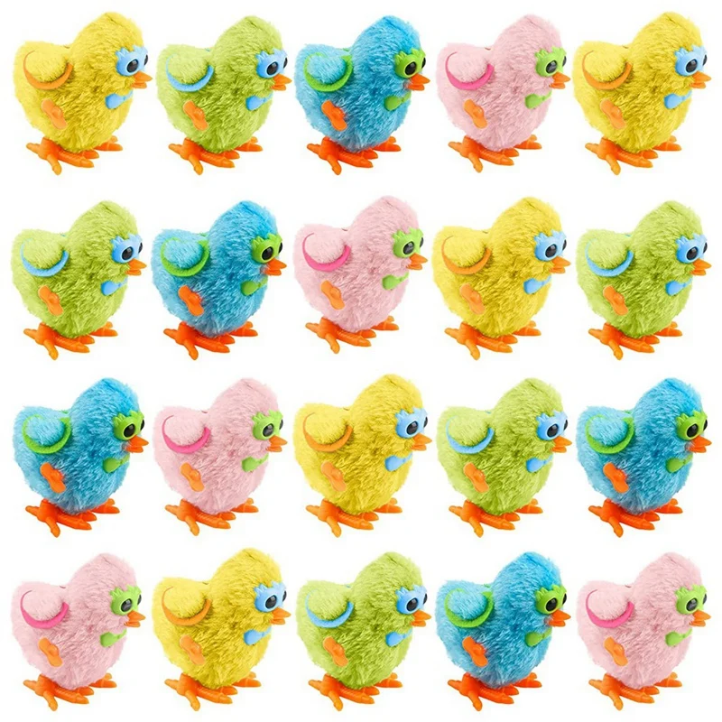 

20PCS Easter Wind Up Chick Toys Hopping Windups Spectacled Chicks For Easter Gifts