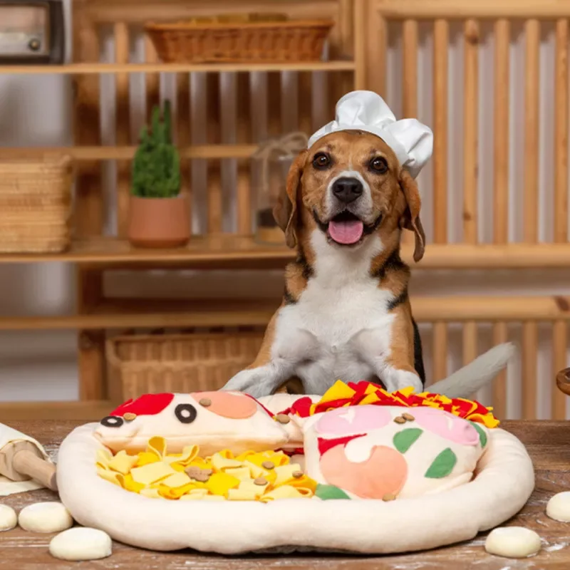 

Dog Toys Pizza Sniffing Mat Pet Toys Hidden Food Toys Cute Plush Toys Multifunctional Pet Toys Training Puppy Toys Durable