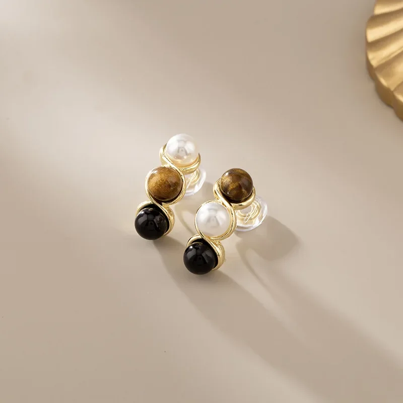 Женские винтажные серьги-гвоздики в гонконгском стиле