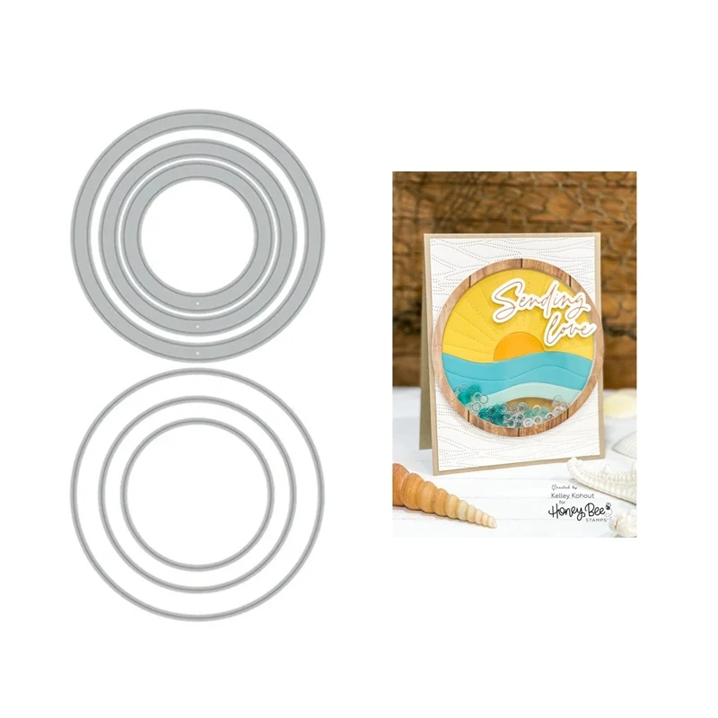 

HonB Circlescapes Shaker Frame Cutting Dies for New July 2022 Scrapbooking Paper Making Embossing Frame Craft Card no Stamps