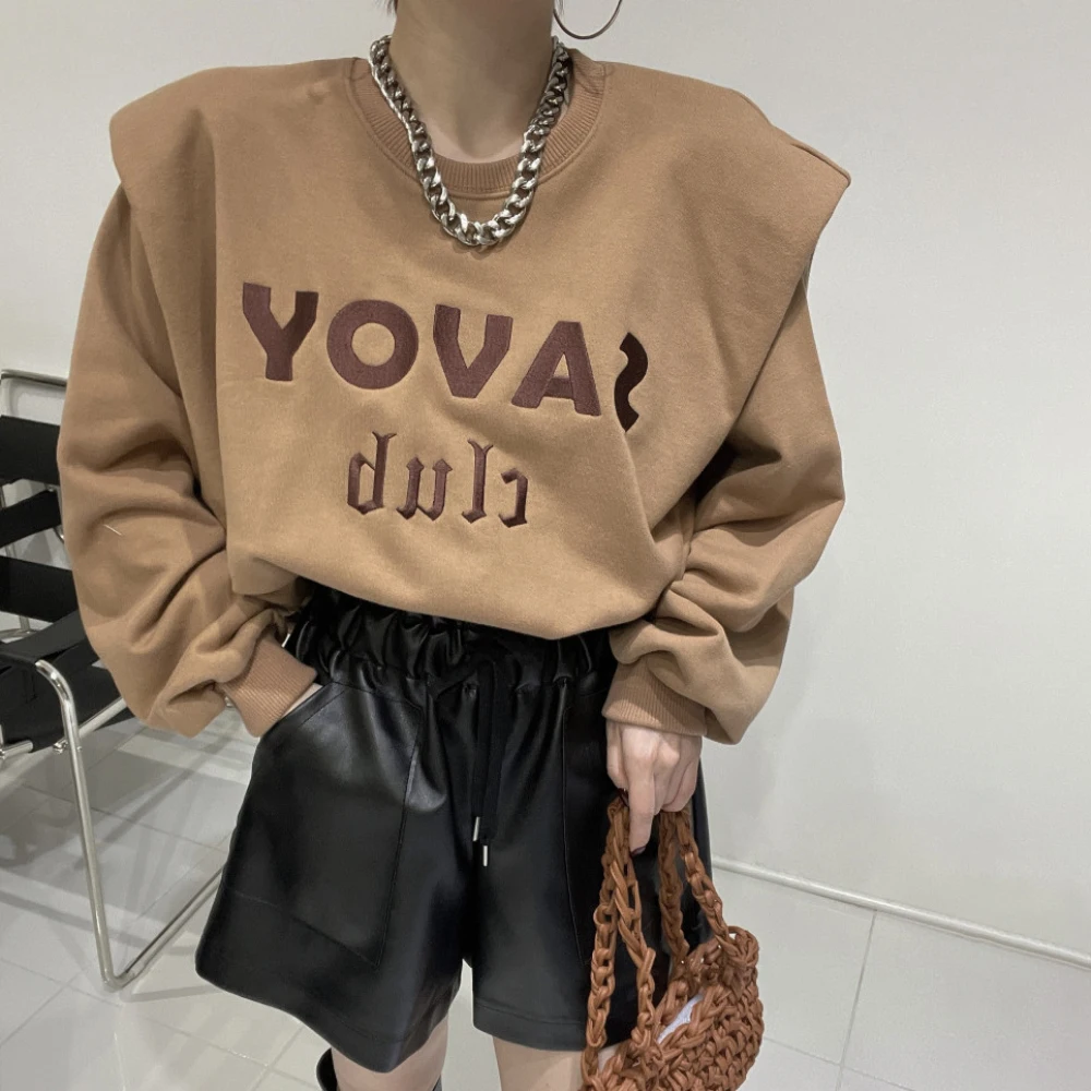 

2022 Snordic Winter Fleece Sweatshirts Women Letter Embroidery Hoodies Female Full Sleeve Pullovers Warm Clothes