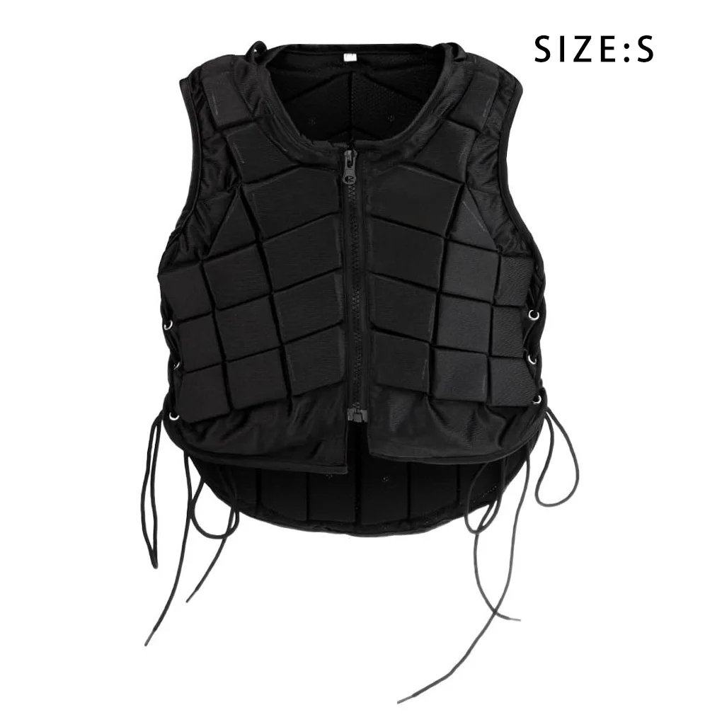 

Adult Equestrian Vest Adjustable Lengthened Filler Horse Riding Body Protector Waistcoat with Zipper Movable Pads for S