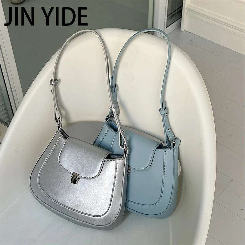 

Сумка на плечо JIN YIDE женская из экокожи, саквояж с замком, Повседневная простая однотонная сумочка-мешок, чемоданчик, 2022