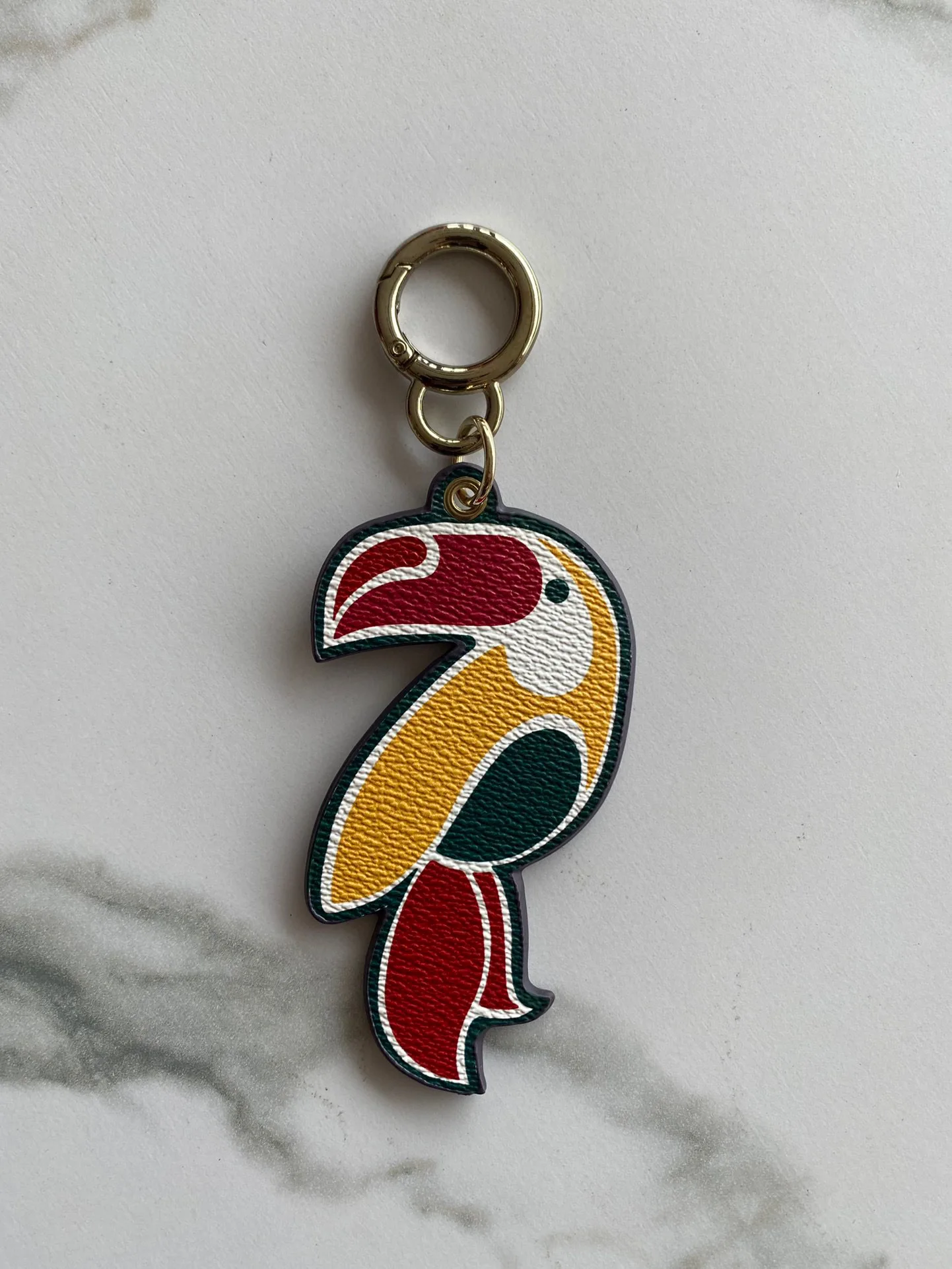 CILMI HARVILL CHHC Bag Pendant Key Chain Mobile Phone Chain Bag Accessories Leather Material Metal Lock Graffiti Gorgeous Bird