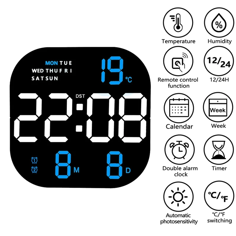

Digital Desk Alarm Clock LED Screen Display Modern Bedroom Bedside Clock LED Clocks For Home Office Decoration