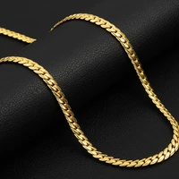 50cm60cm bone necklace chain for men yellow gold color classic fashion jewelry gift