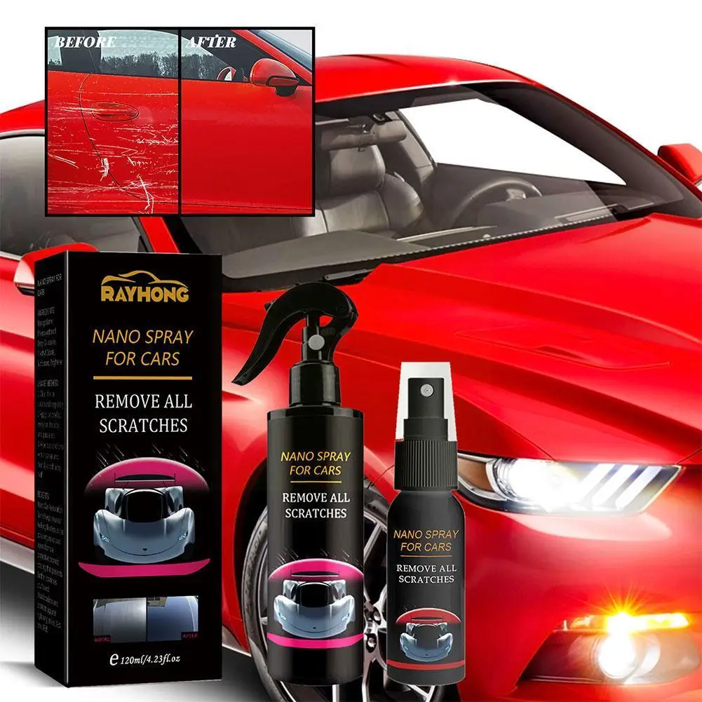 

1pcs 120ml Auto Scratch Removal Spray Repair Polish Car Wash Towel Maintenance (with 1 Coating Sponge) Ceramic X0g4