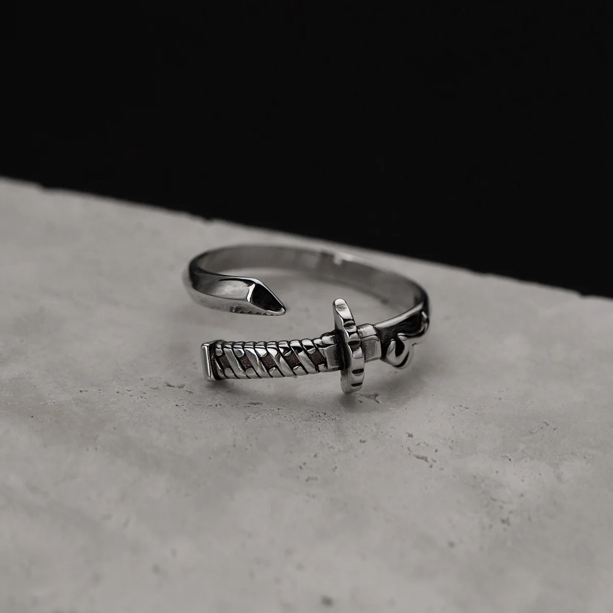 

Personality Rings for Women Cross Real 100% S925 Sterling Silver Men Open Resizable Ring High Quality Gifts Sword Design Casual