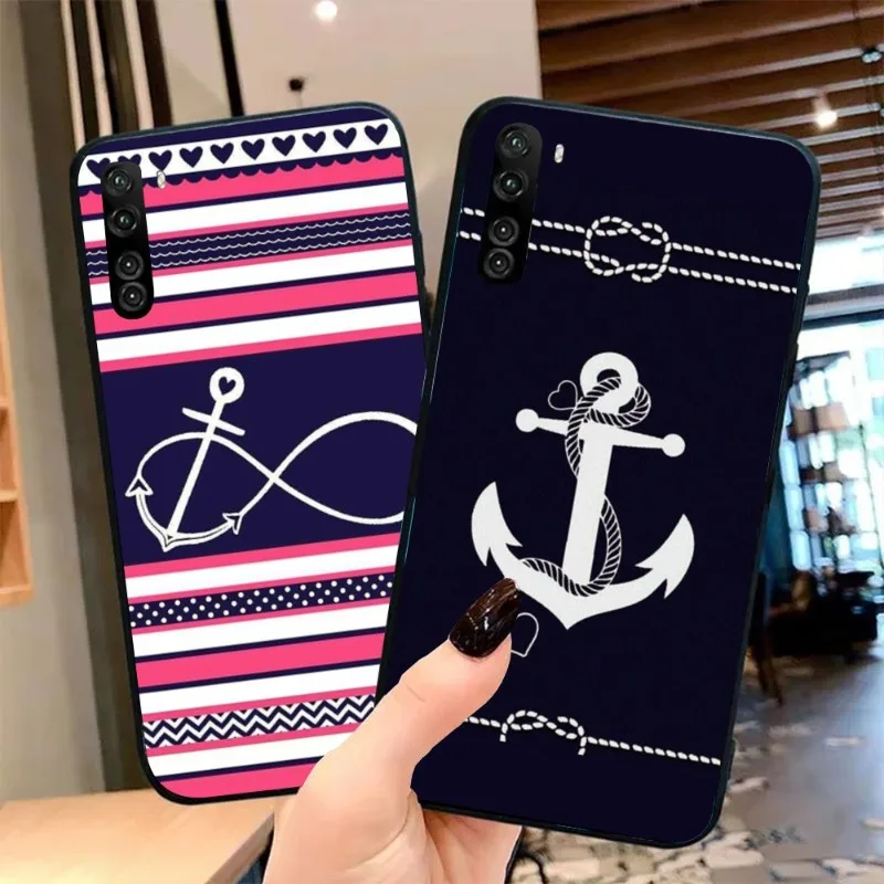 Sailor Safely Anchor Phone Case for OPPO Find X5 X3 X2 A93 Reno 8 7 Pro A74 A72 A53 Black Soft Cover Funda Shell