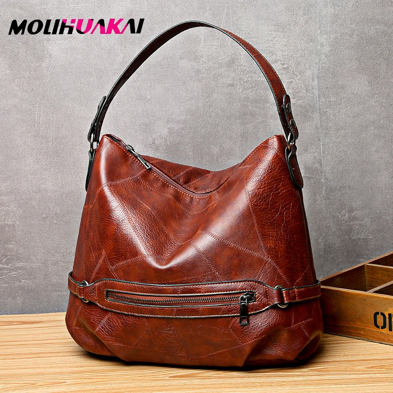 

2020 Retro Handbags Women Bucket Bags Designer Large Capacity Female Shoulder Bag PU Leather Ladies Crossbody Bags Sac A Main