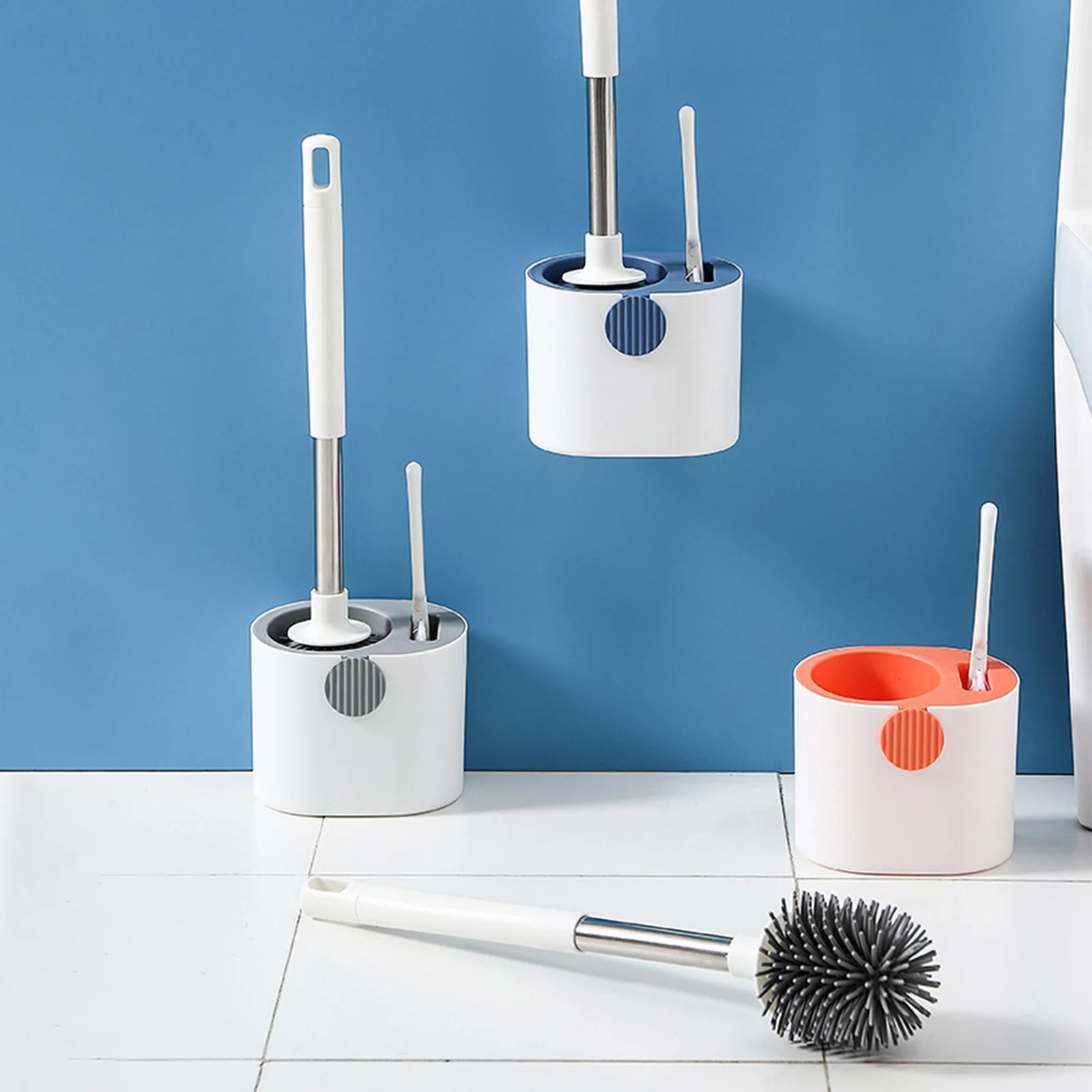 

Silicone Toilet Brush For WC Accessories Add Detergent Toilet Brush Wall-Mounted Cleaning Tools Home Bathroom Accessories Sets