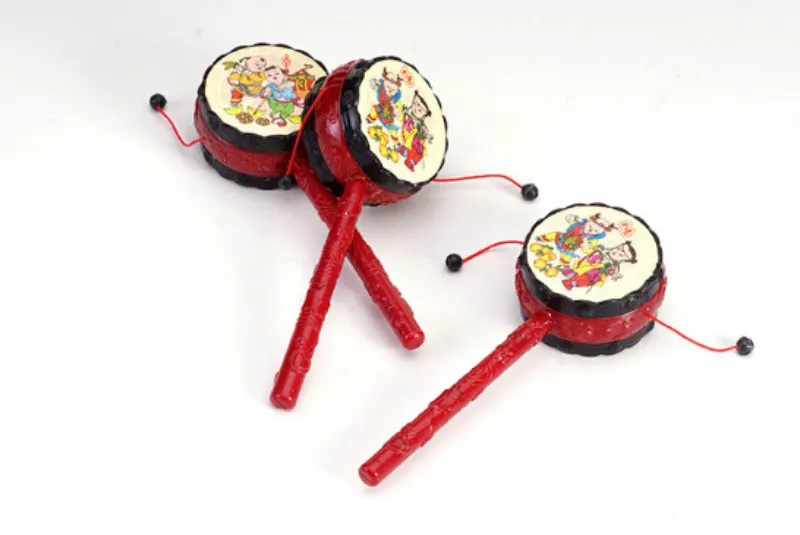 

1PCs Hammer Toys Red Rattled-Drums Sets Baby Drum Hammer Rattle Children Kids Voice Toys for Fun China Tranditonal Toys