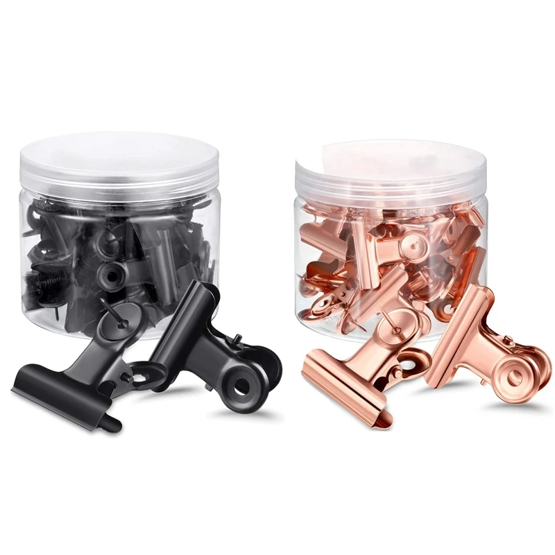 

60Pcs Push Pins Clips With Thumb Tacks Set For School Projects On Cork Board Photos On Bulletin, Rose Gold & Black