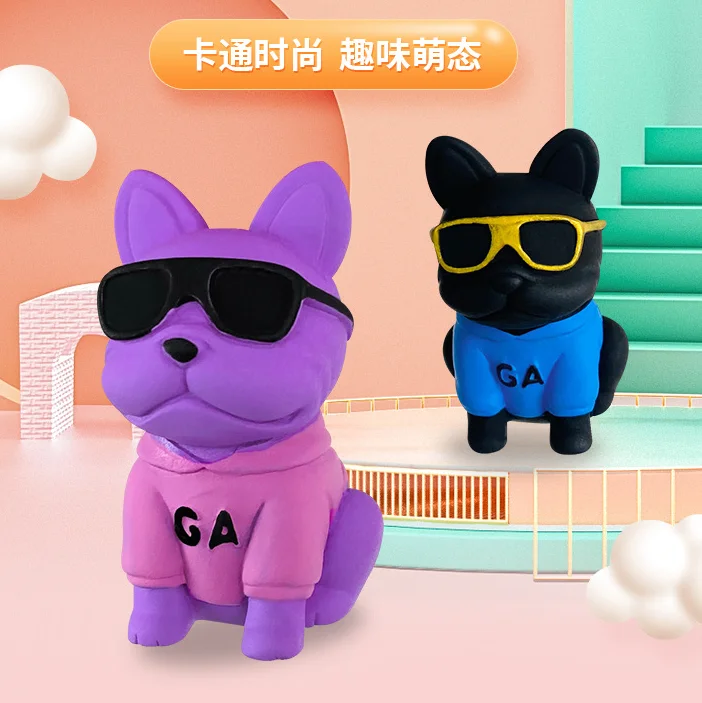 

Creative Cartoon Sunglasses Dog Figurines Fashionable Car Keychains Backpacks Pendants Couples High-end Feeling Small Gifts 열쇠고리