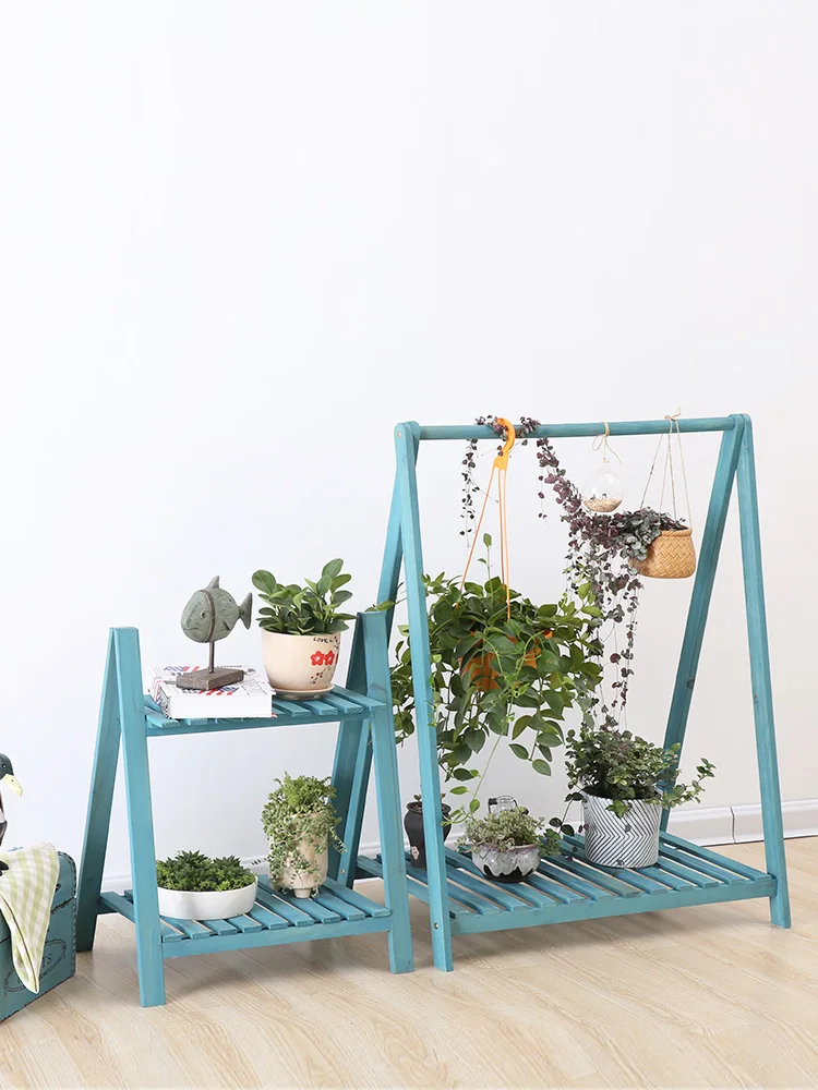 Стойка для цветов из массива дерева много отделений помещений зеленый редис