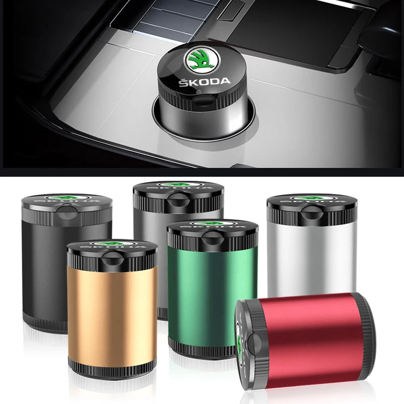 

1pcs Portable LED Car Smoke Ashtray Car Interior For Skoda Octavia MK2 MK1 2 3 A5 A7 A8 Fabia Karoq Superb Rapid Kamiq Scala