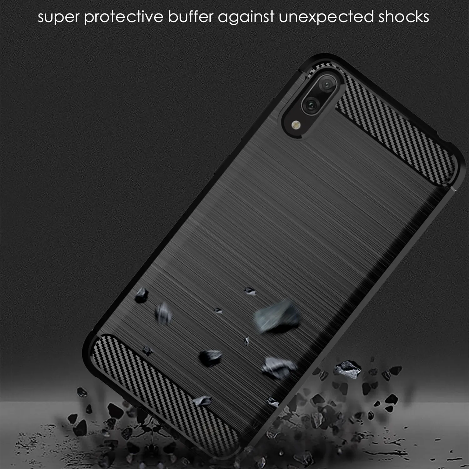 Углеродное волокно Huawei 2017 Y7prime противоударный силиконовый чехол для телефона Y7 Pro