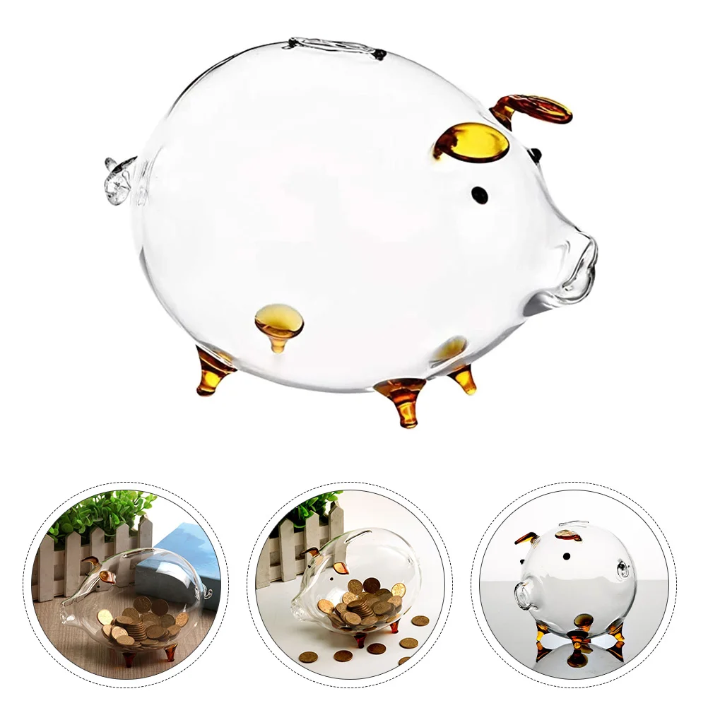 

Piggy Bank Glass Piggy Bank Decorative Saving Pot Clear Money Pot Lovely Money Box for Decor Home Kids