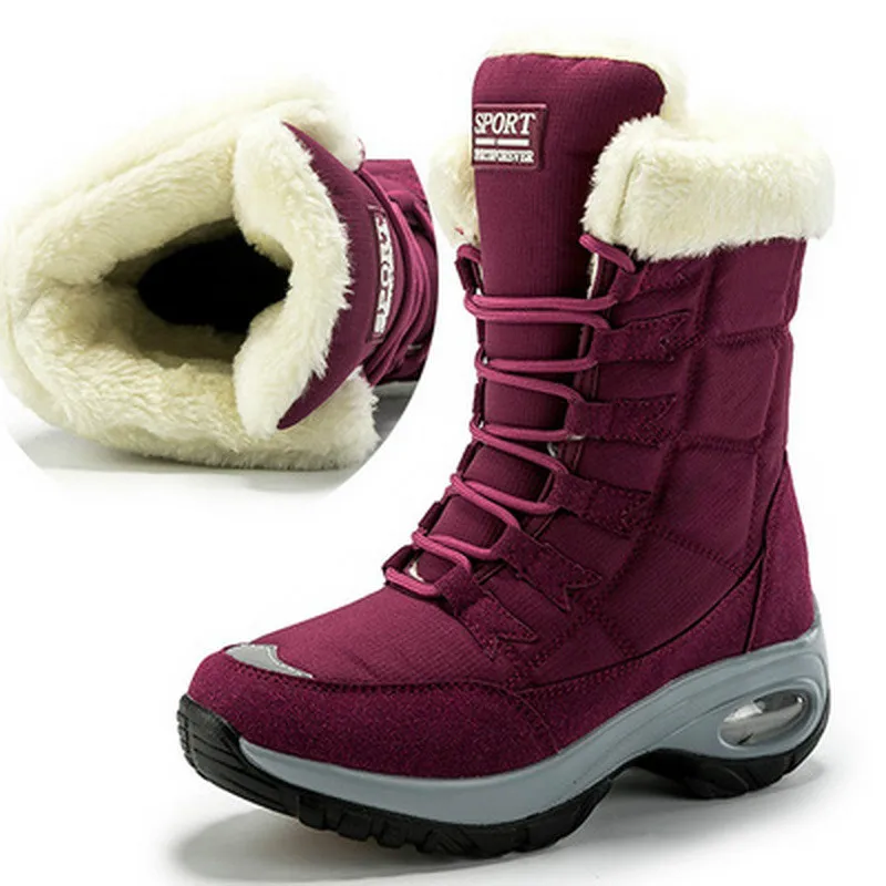 

2022 New Winter Women Boots High Quality Keep Warm Mid-Calf Snow Boots Women Lace-up Comfortable Thicken Boots Botas De Mujer