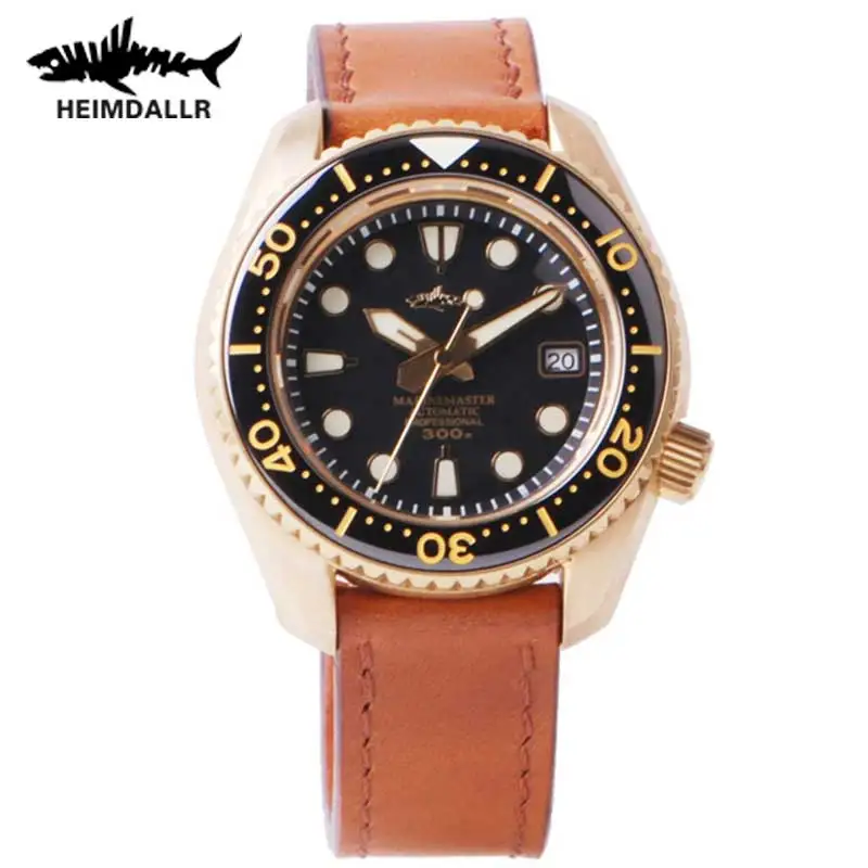 

HEIMDALLR Bronze Watch Men Sapphire Crystal Japan NH35 Mechanical Watch 300M Water Resistant C3 Luminous Automatic Diver Watch