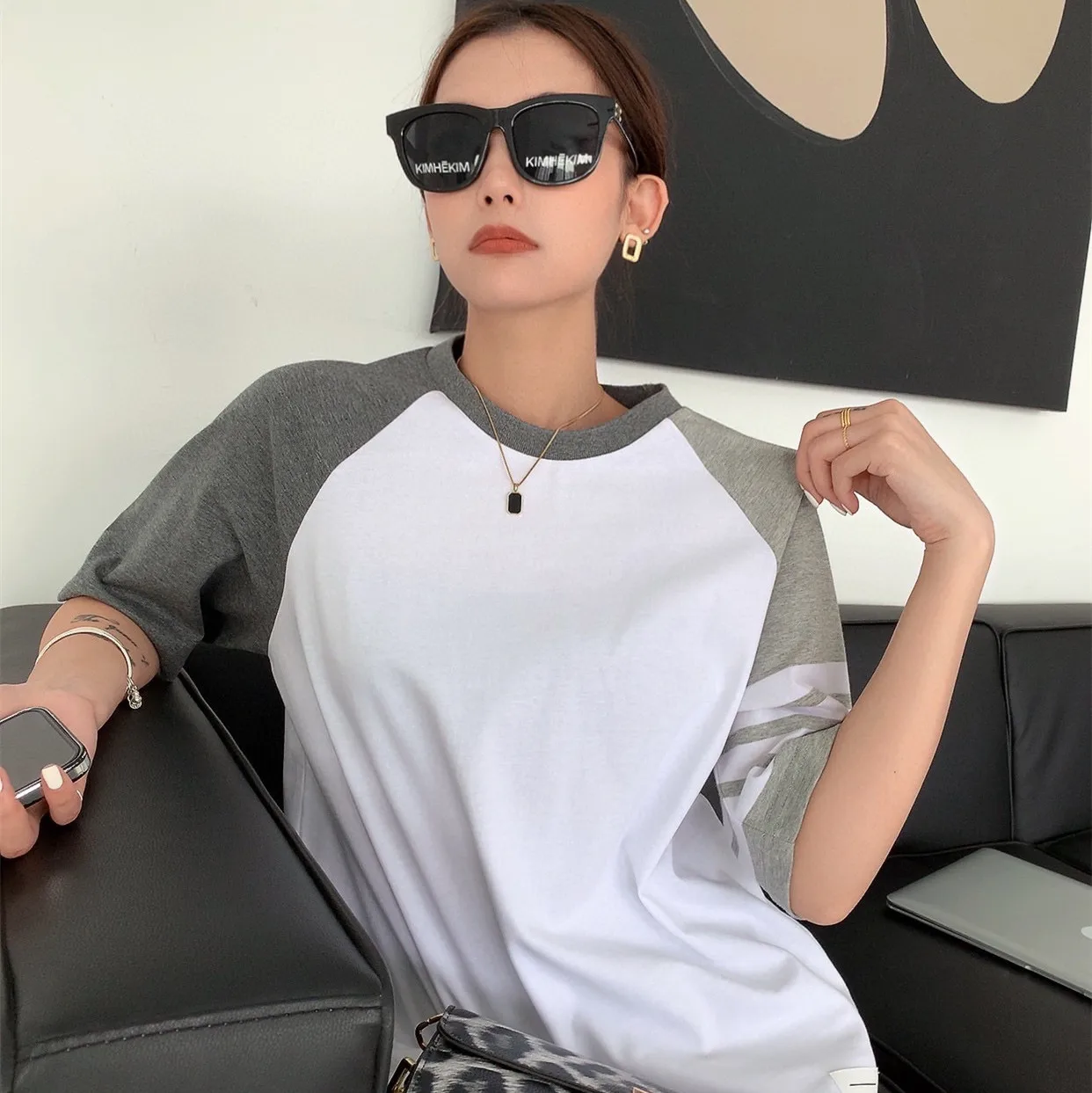 Футболка мужская в полоску люксовая брендовая тенниска из чистого хлопка с