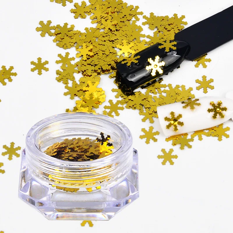 

1 Box Snowflake Nails Art Decorations Mermaid Glitter Flakes Sparkly 3D Colorful Sequins Spangles Polishes Manicure Accessories