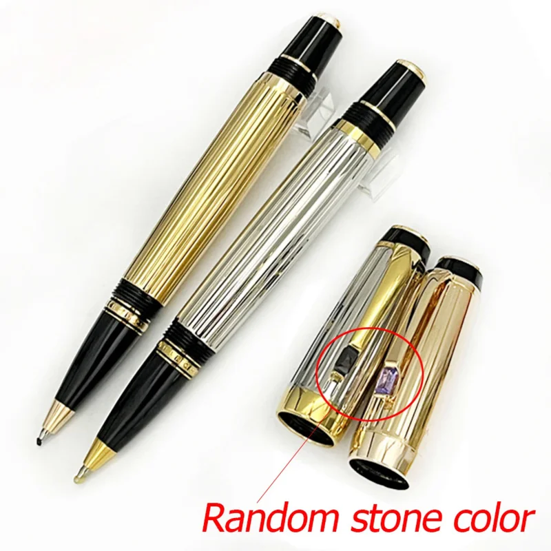 

MB Bohemia Luxury Pens With Diamond Clip Random Stone Color Writing Gift With 2 Refills Stationery Office Supplies