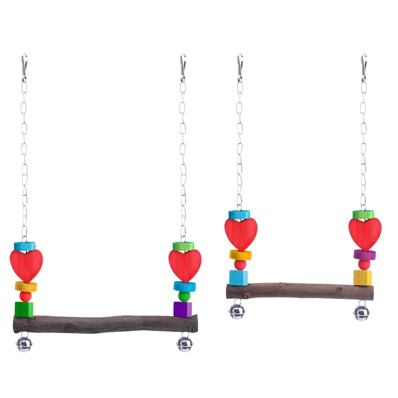 

Parrot Swing Natural Wood Stand Perch Wooden Blocks Chew Toys Cage Accessories Drop Shipping