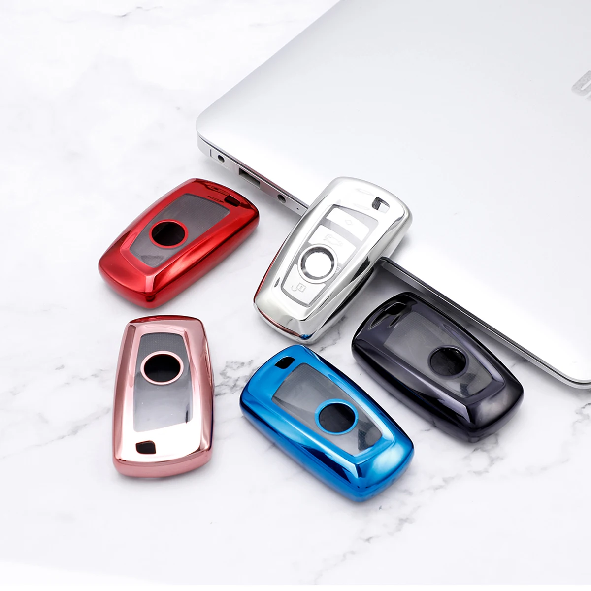 New Soft TPU Full Cover Car Smart Key Case For BMW 2 3 5 F22 F30 F10 F25 F26 F80 Smart Shell Accessories