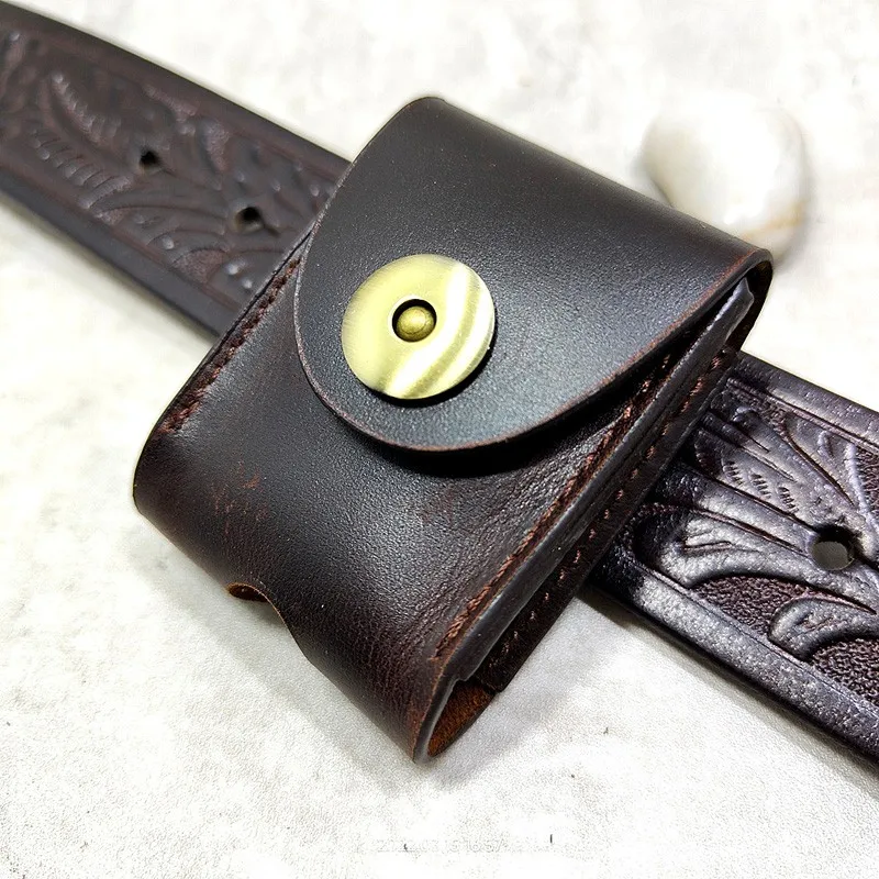 Fit for Zippo Case Genuine Leather Lighter Case on Belt Lighter Pouch Waist Bag Cowhide Fanny Pack Men Women BD-ZP