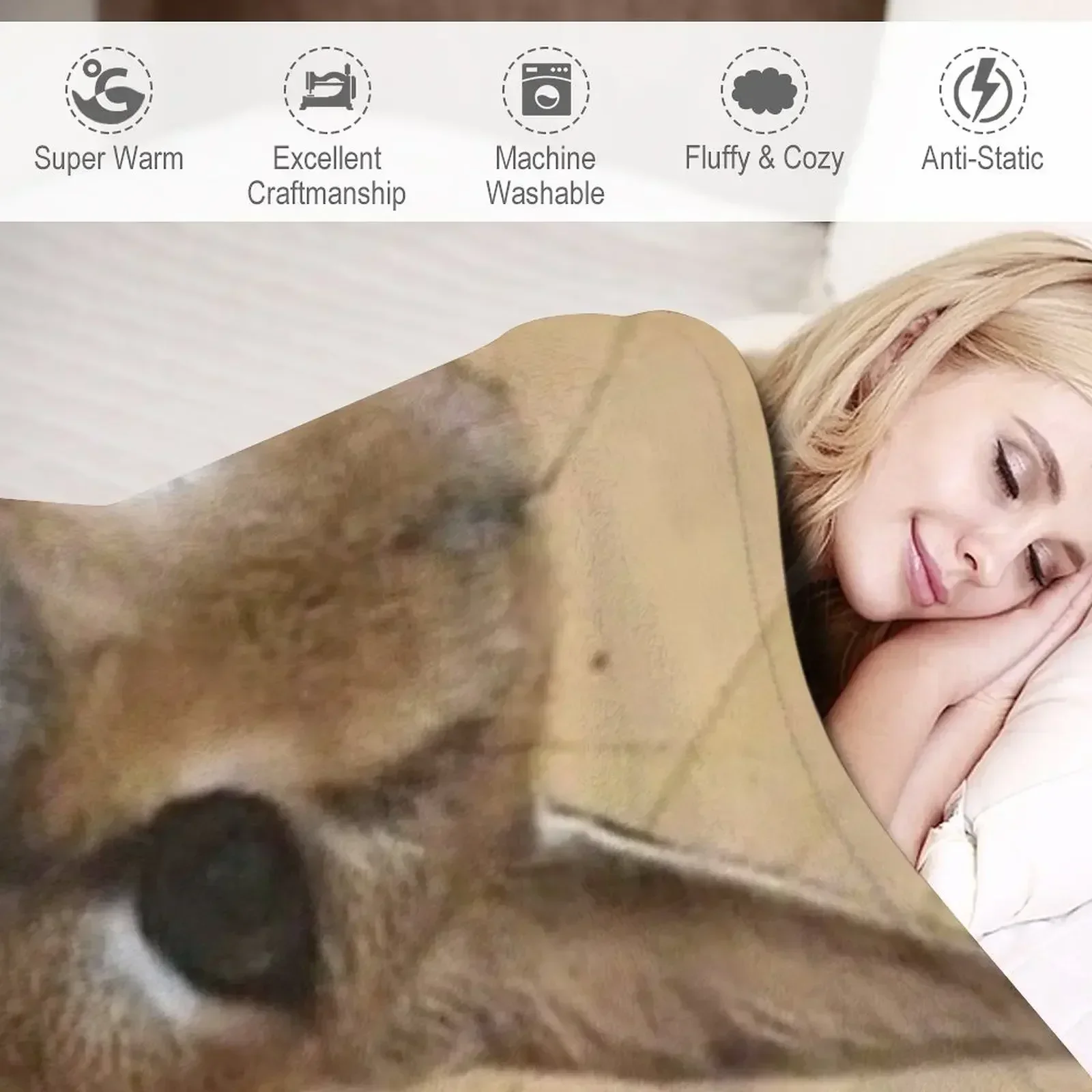 Одеяло Zabloing Floppa движущееся одеяло для диванов теплое зимнее