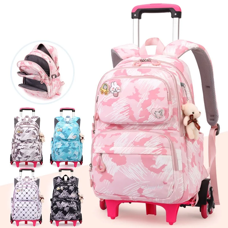 

Детские школьные ранцы XZAN, рюкзак на колесиках для девочек, для студентов
