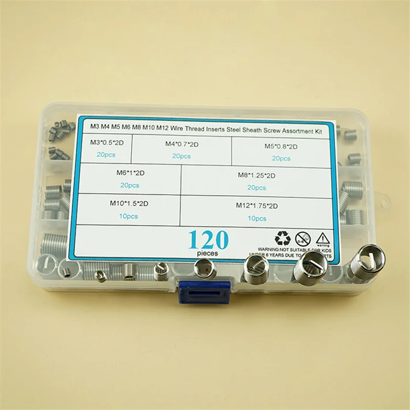 120 шт. набор для ремонта резьбы из нержавеющей стали 304 |