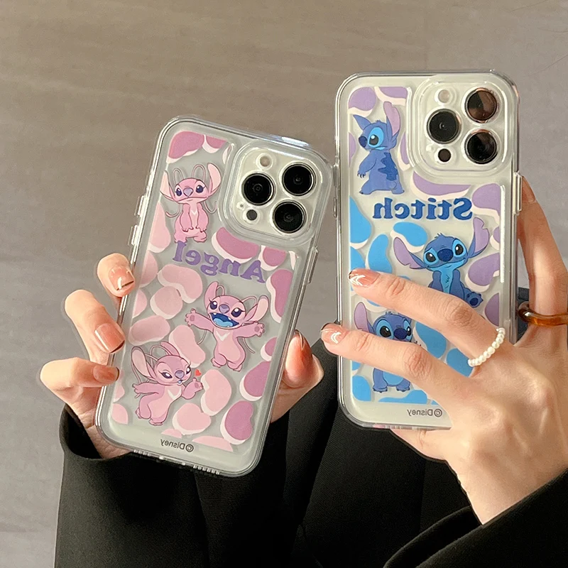 

Disney Cartoon Lilo & Stitch Phone Case for iPhone 11 12 13 mini pro XS MAX 8 7 Plus X XR Cover