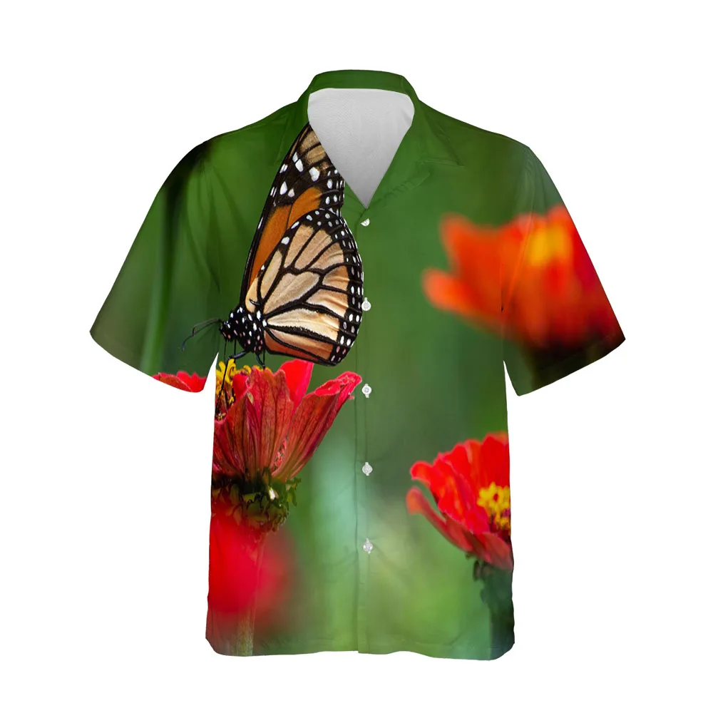 Jumeast New 3D Summer Men Shirt Casual Butterfly Series Mens Hawaiian Shirt Short Sleeve Fashion Streetwear Comfortable Blouses